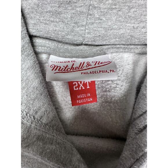 Mitchell & Ness Charlotte Hornets Mens Sz 2XT Basketball Grey Hoodie Sweatshirt - Picture 4 of 8